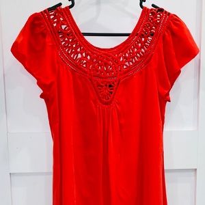 Banana Republic Red Silk Slip Dress